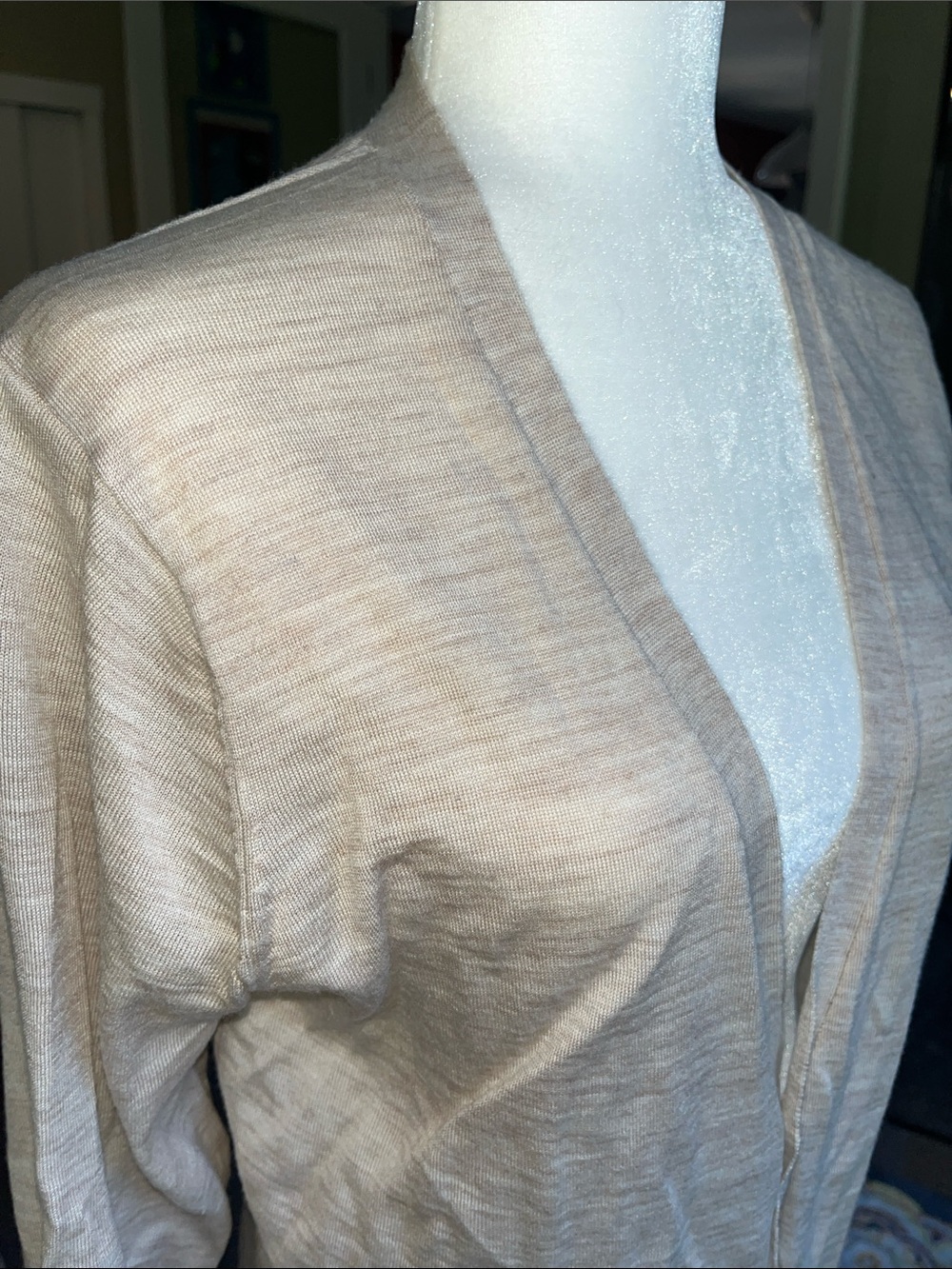 🐚Scotch & Soda Extra-fine Soft Merino Beige Lightweight Women's Cardigan sz L